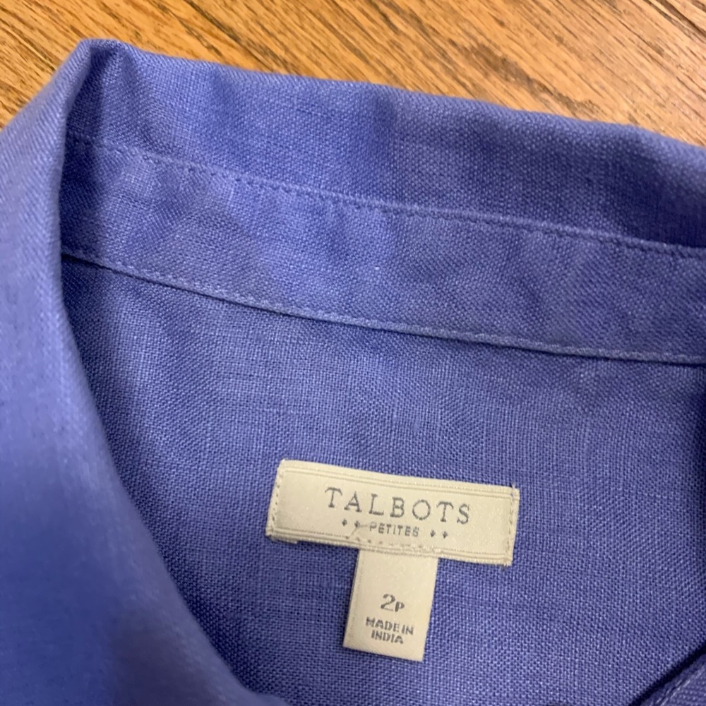 Talbots periwinkle button down - Picture 2 of 2